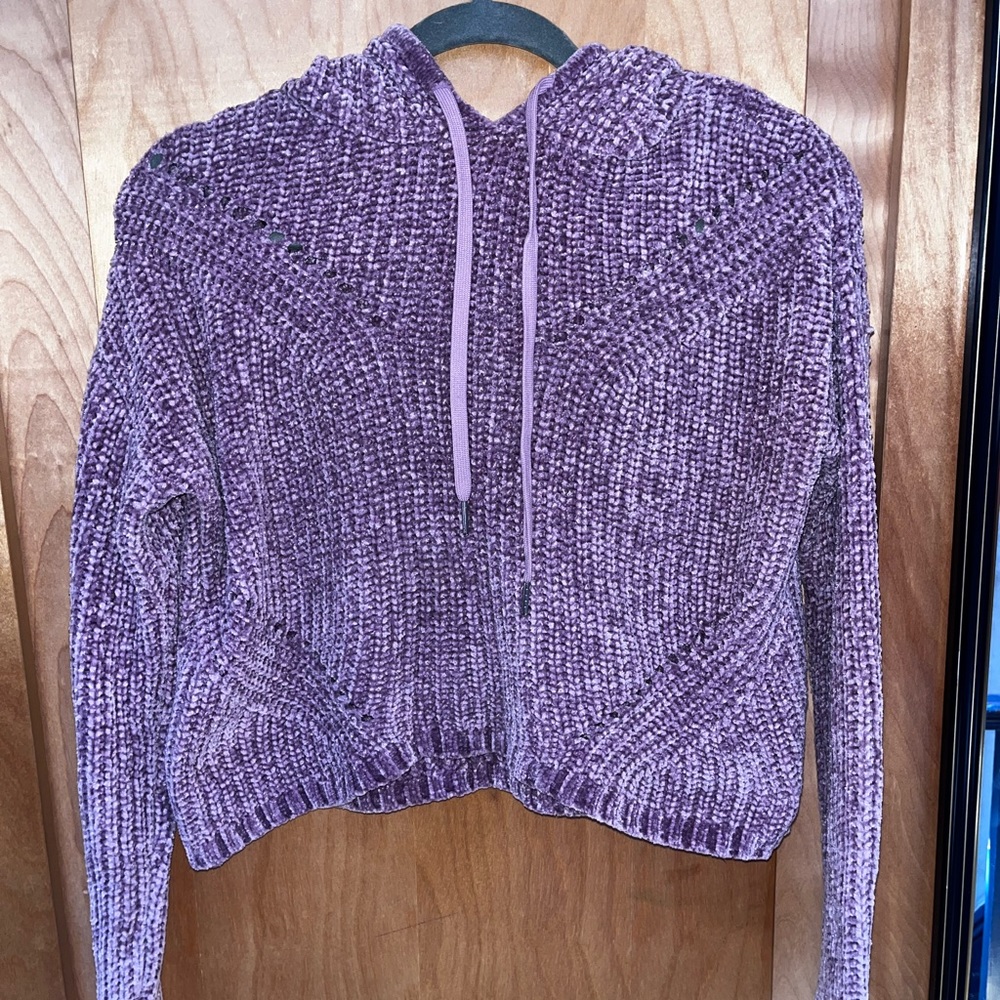 H&M Purple Knitted Soft Cropped Sweater